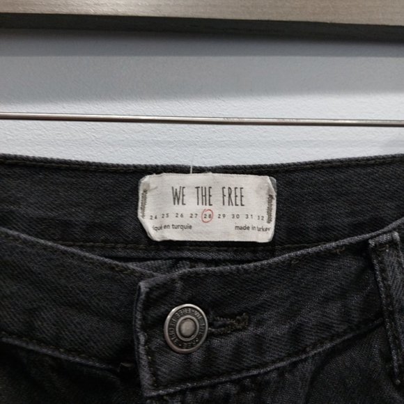 Free People Maggie Mid Rise Straight Leg Jeans Black - Picture 6 of 8